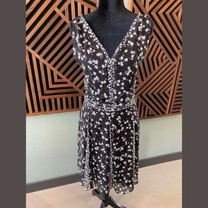 Simply Vera Vera Wang Mix-Print Fit & Flare Dress - Black and White